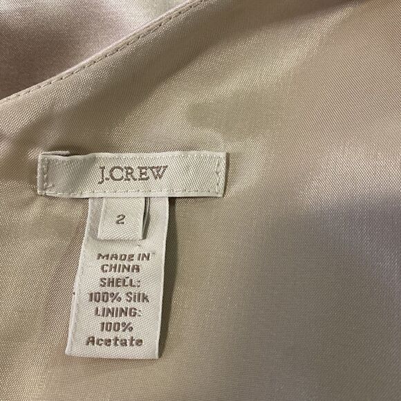 #155- J CREW Champaign silk one shoulder cocktail dress - Picture 10 of 10